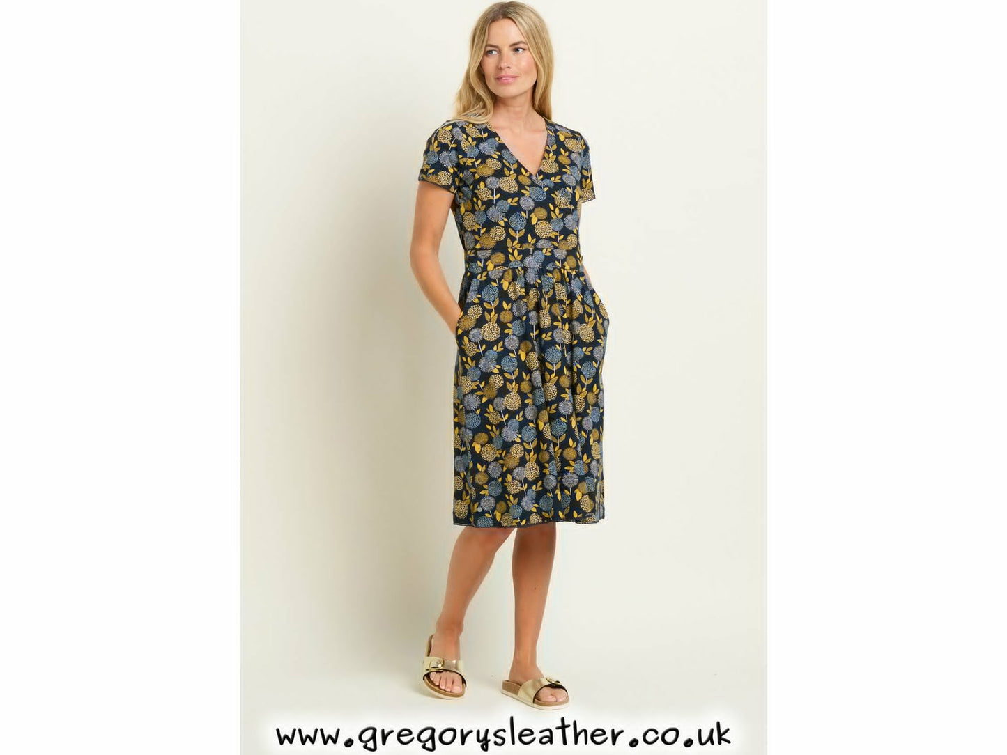 Navy Luna Wrap Dress by Brakeburn