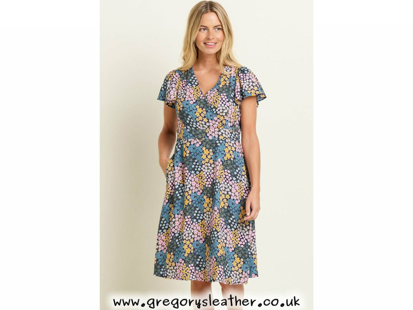 Multi Wildflower Meadow Wrap Dress by Brakeburn