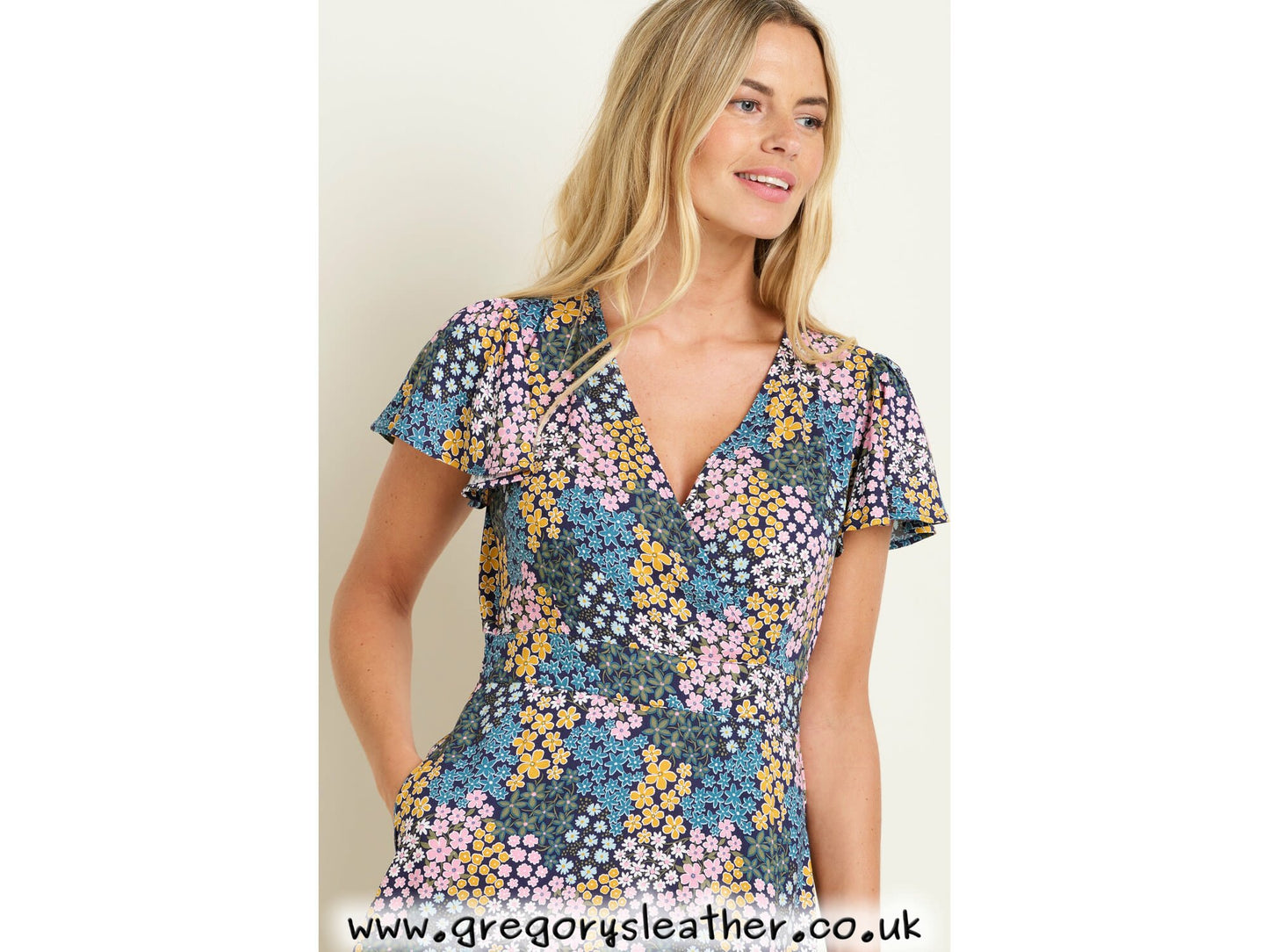 Multi Wildflower Meadow Wrap Dress by Brakeburn