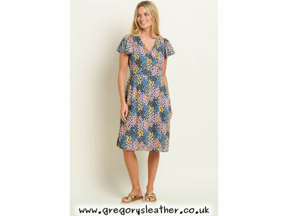 Multi Wildflower Meadow Wrap Dress by Brakeburn