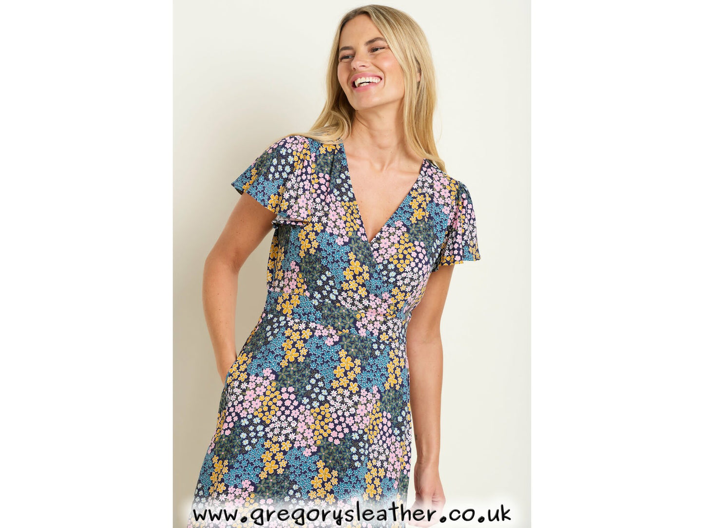 Multi Wildflower Meadow Wrap Dress by Brakeburn