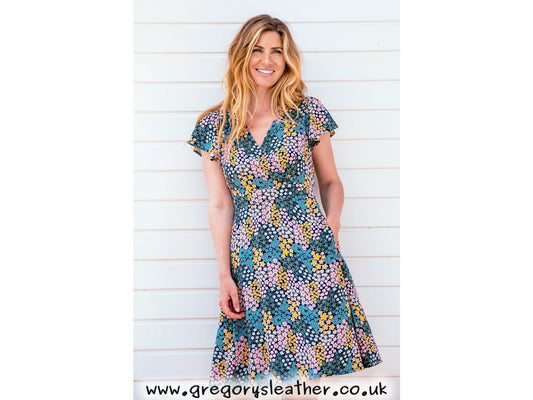 Multi Wildflower Meadow Wrap Dress by Brakeburn