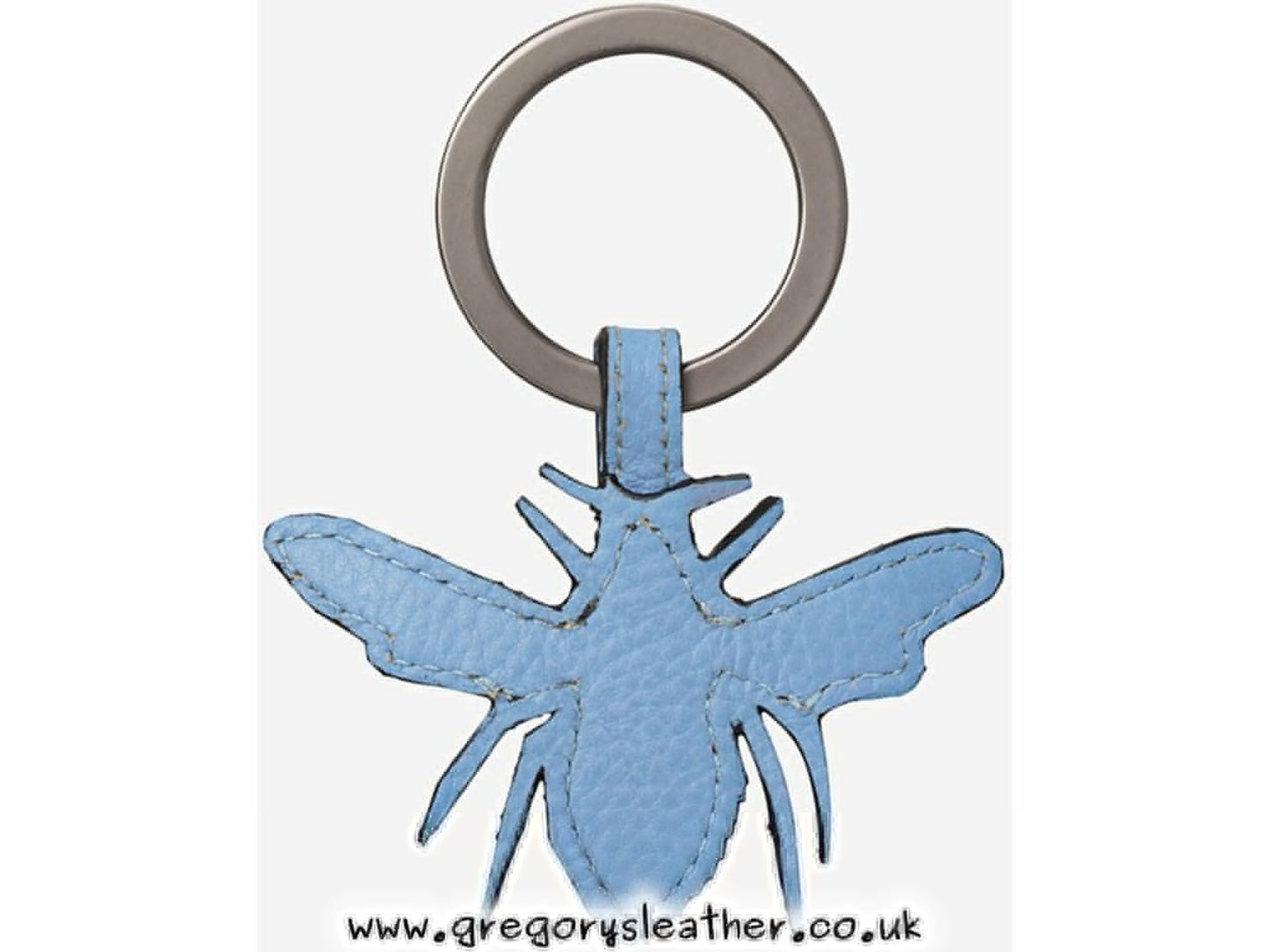 Blue Bee Happy Leather Keyring by Yoshi