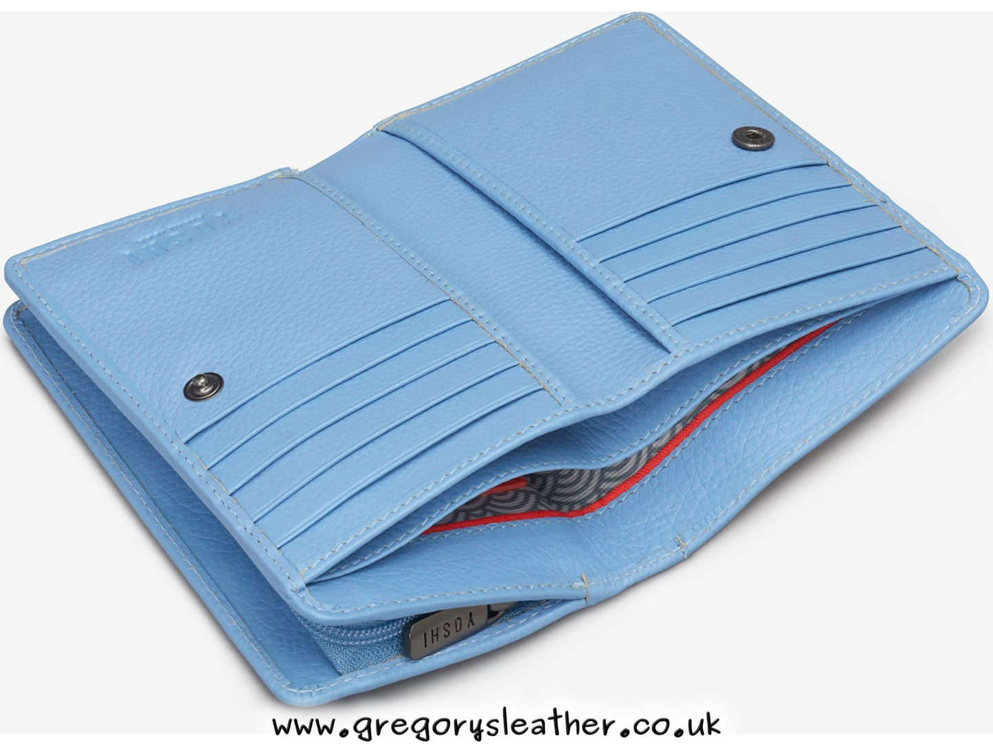 Blue Bee Happy Flap Over Zip Around Leather Purse by Yoshi