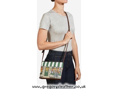 Brown Curiosity Bookshop Leather Cross Body Bag by Yoshi