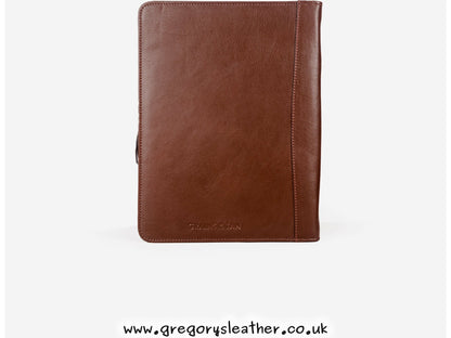 Tan  Zip-round Underarm Folio by Grains & Tan