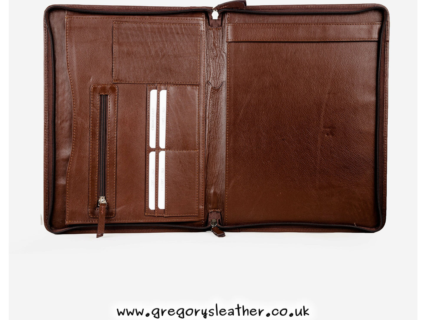 Tan  Zip-round Underarm Folio by Grains & Tan