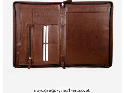 Tan  Zip-round Underarm Folio by Grains & Tan