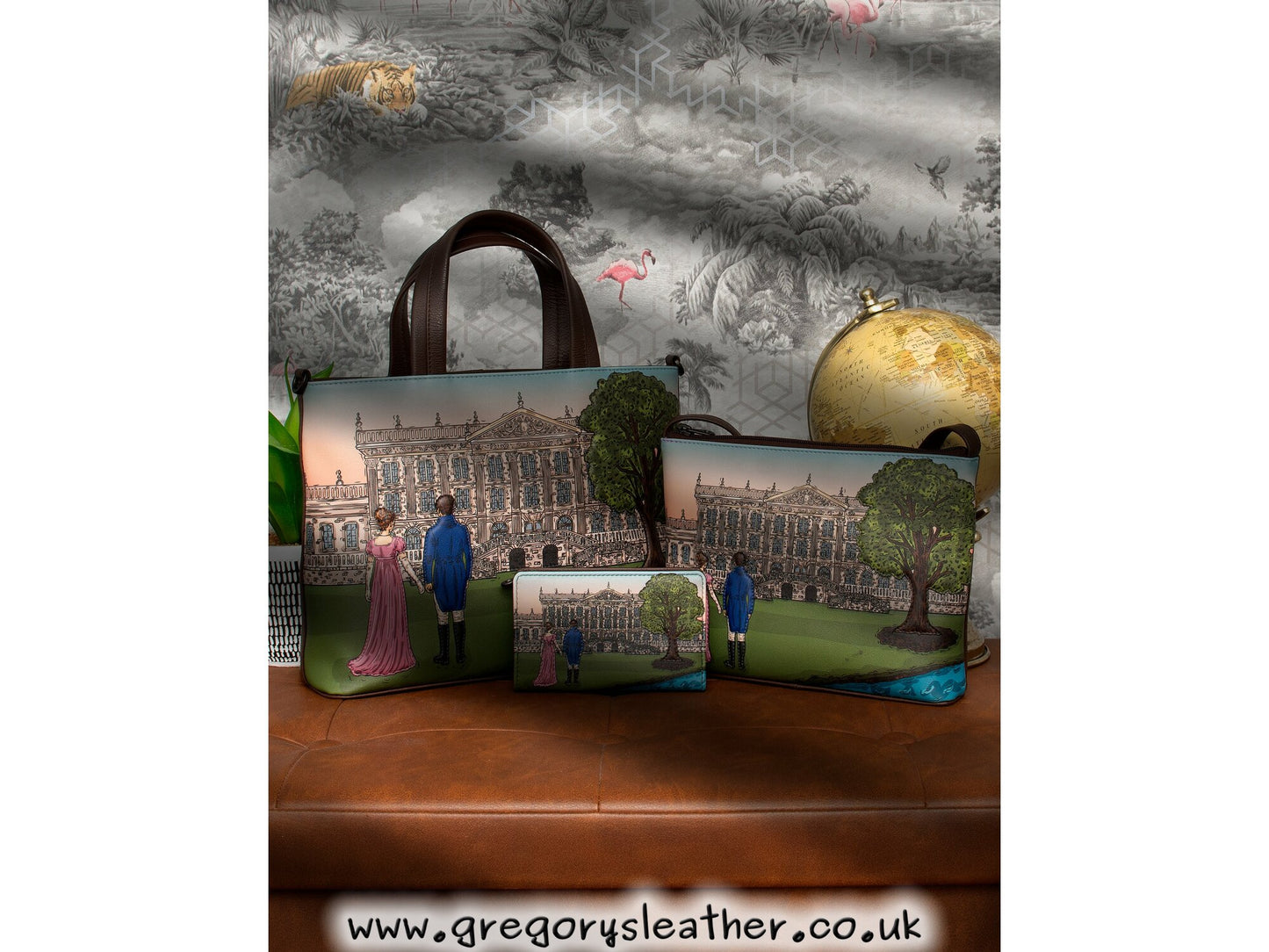 Brown Pemberley 1813 Jane Austen Leather Grab Bag by Yoshi