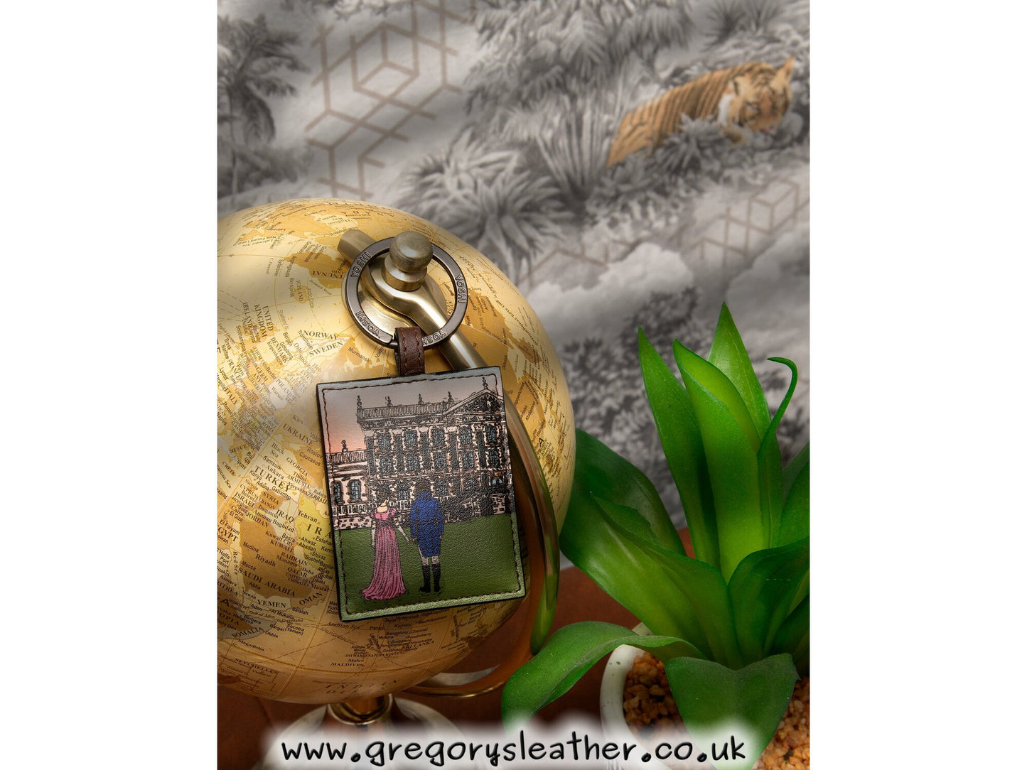 Brown Pemberley 1813 Jane Austen Pemberley Leather Keyring by Yoshi