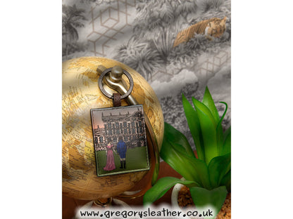 Brown Pemberley 1813 Jane Austen Pemberley Leather Keyring by Yoshi