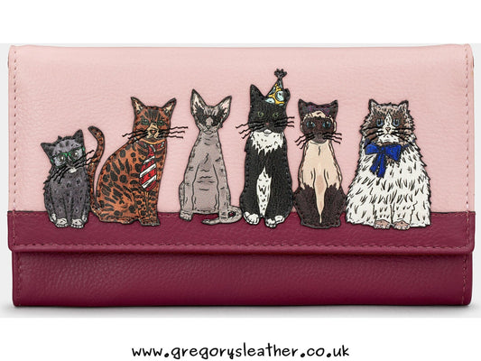 Party Cats Flap Over Leather Matinee Purse by Yoshi