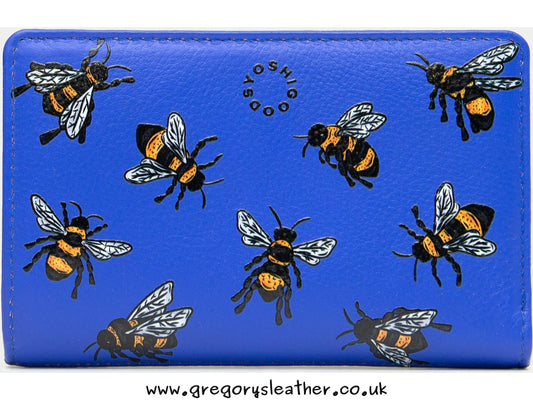 Sweet Bees Flap Over Zip Around Leather Purse by Yoshi