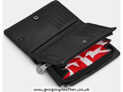 Black Bookworm Horror Horror Bookworm Library Zip Around Leather Purse by Yoshi