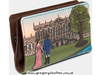 Brown Pemberley 1813 Jane Austen Zip Around Leather Purse by Yoshi