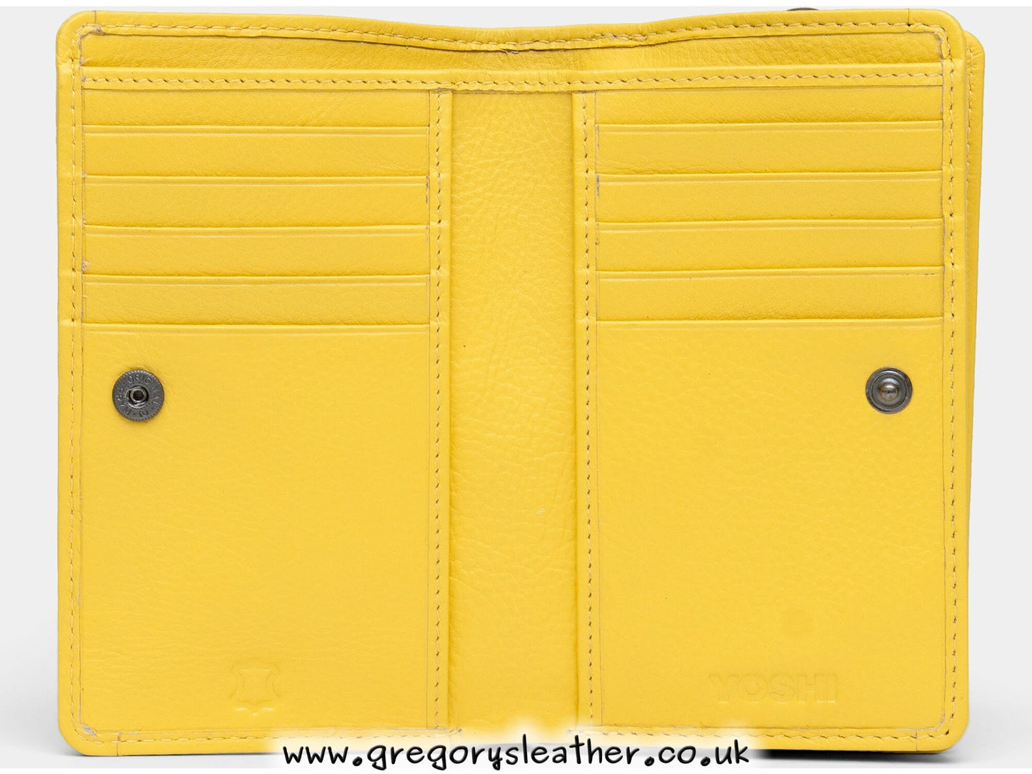 Yellow Buttercup Wildflowers Wildflowers Flap Over Zip Around Leather Purse by Yoshi