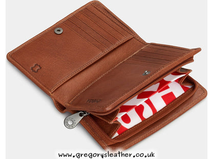 Tan William Shakespeare Shakespeare Bookworm Library Zip Around Leather Purse by Yoshi