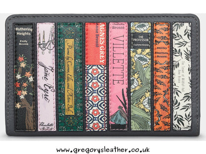 Charcoal Bronte Bookworm Library Zip Around Leather Purse by Yoshi