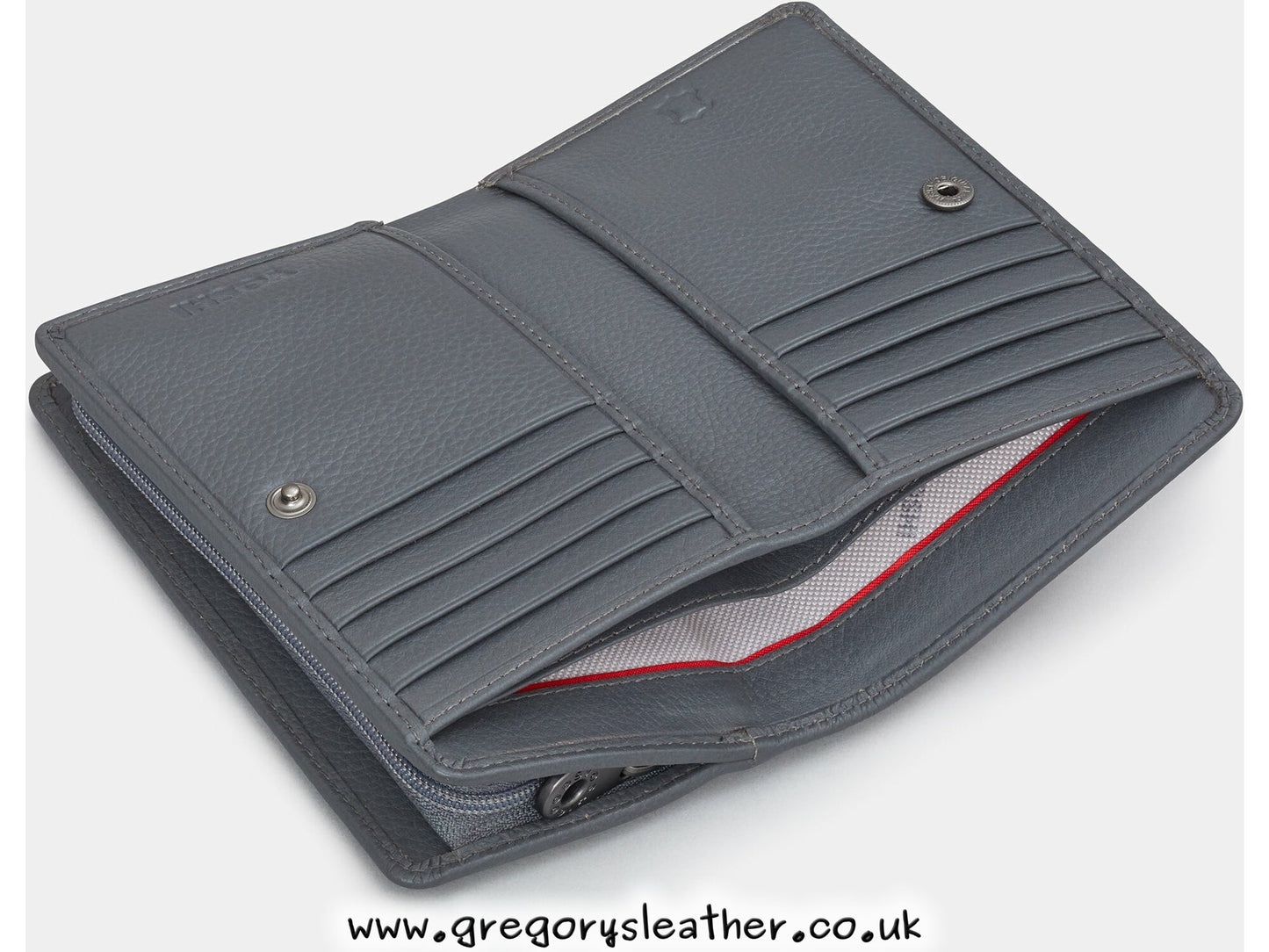 Charcoal Bronte Bookworm Library Zip Around Leather Purse by Yoshi