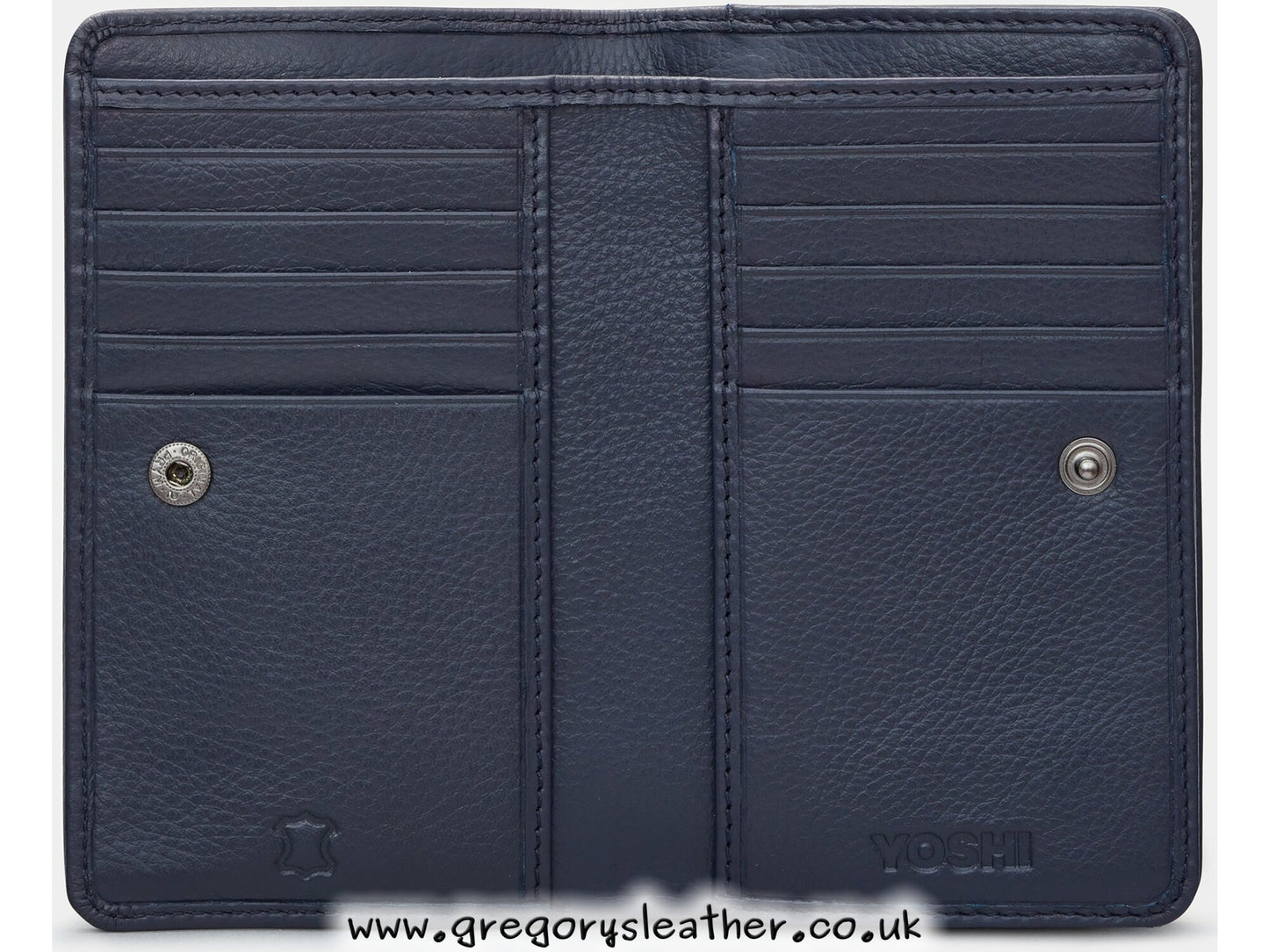 Navy Magic Of Winter Flap Over Zip Around Leather Purse by Yoshi