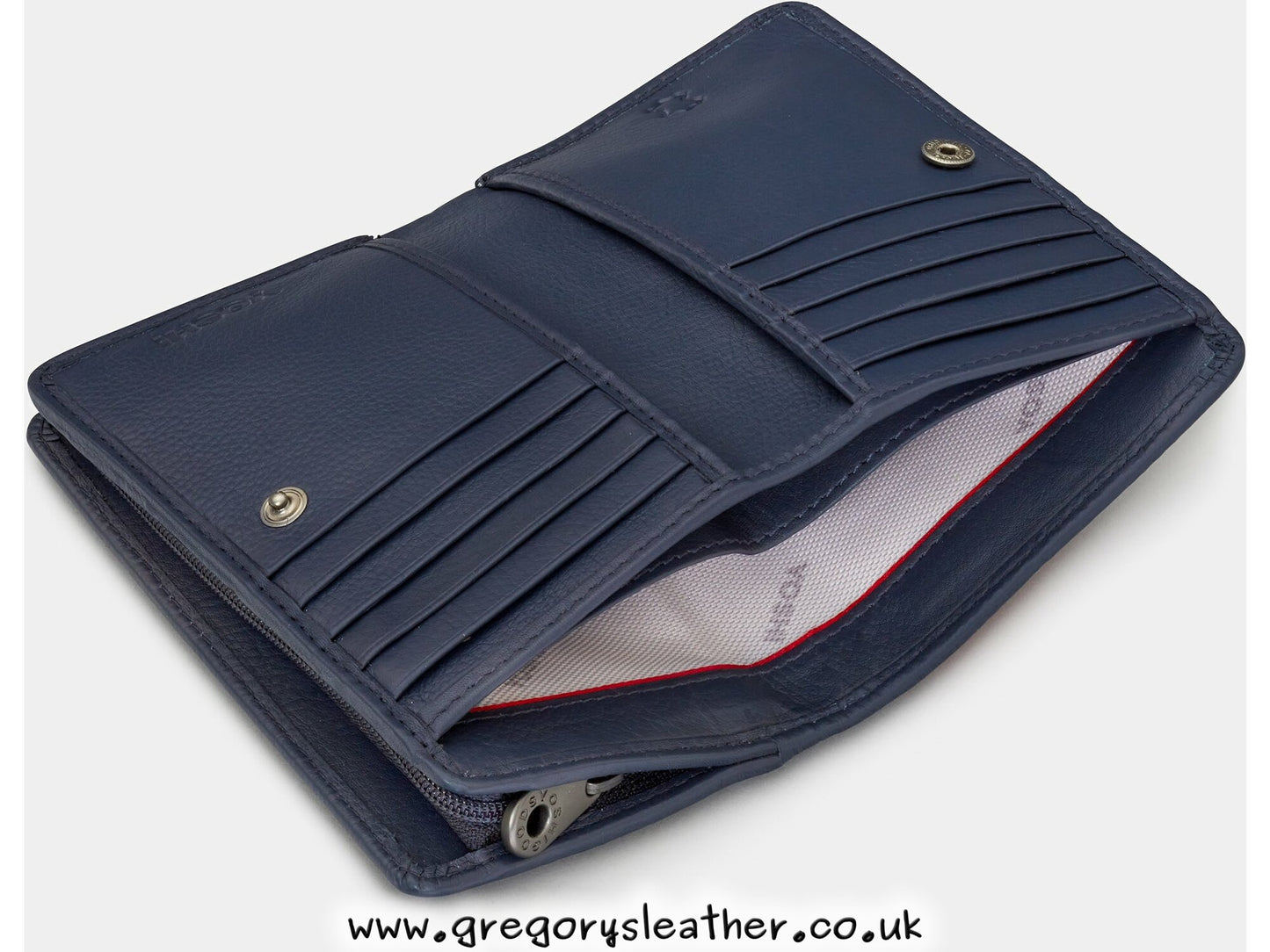 Navy Magic Of Winter Flap Over Zip Around Leather Purse by Yoshi