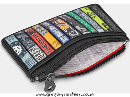 Black Sci Fi Sci-Fi Bookworm Morton Leather Card Holder by Yoshi