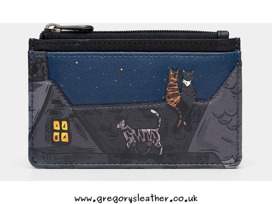 Stargazing Cats Leather Card Holder by Yoshi