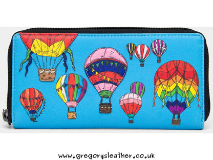 Balloon Festival Zip Round Leather Purse by Yoshi