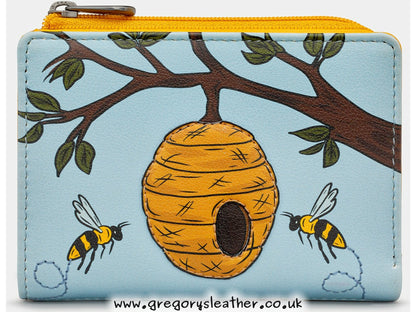 Bee Hive Leather Flap Over Purse by Yoshi