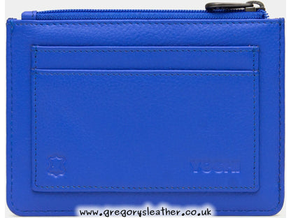 Blue Sweet Bees Zip Top Leather Purse by Yoshi