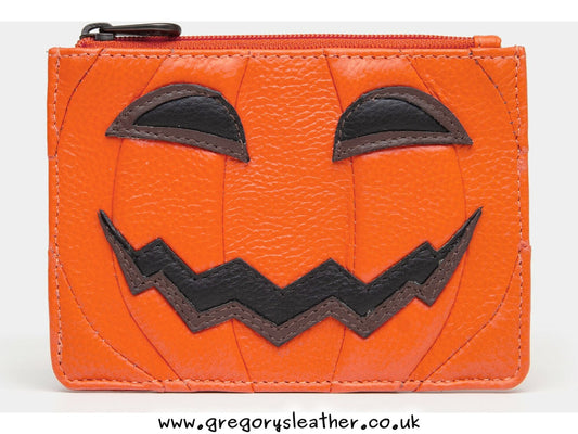 Jack O Lantern Jack O' Lantern Zip Top Leather Pumpkin Purse by Yoshi