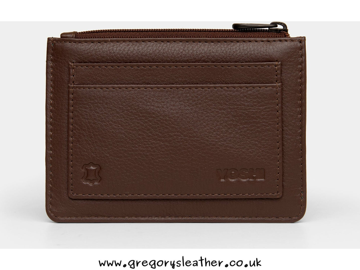 Brown Pemberley 1813 Jane Austen Zip Top Leather Purse by Yoshi