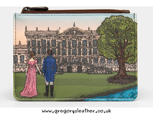 Brown Pemberley 1813 Jane Austen Zip Top Leather Purse by Yoshi