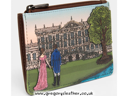 Brown Pemberley 1813 Jane Austen Zip Top Leather Purse by Yoshi