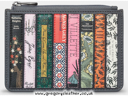 Charcoal Bronte Bookworm Zip Top Leather Purse by Yoshi