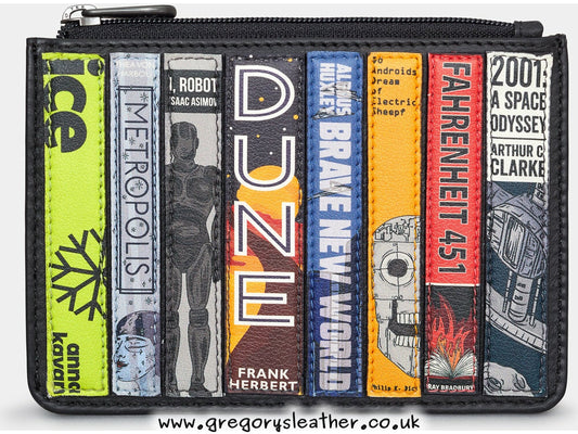 Bookworm Sci-Fi Sci-Fi Bookworm Zip Top Leather Purse by Yoshi