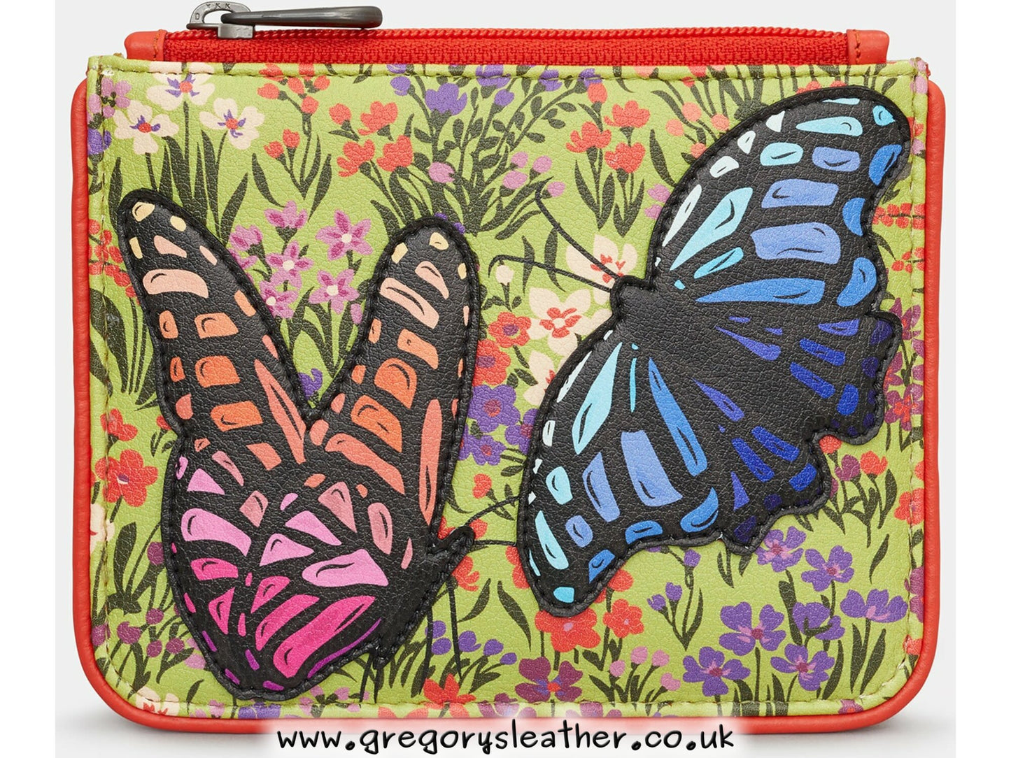 Beautiful Butterflies Leather Zip Top Purse by Yoshi