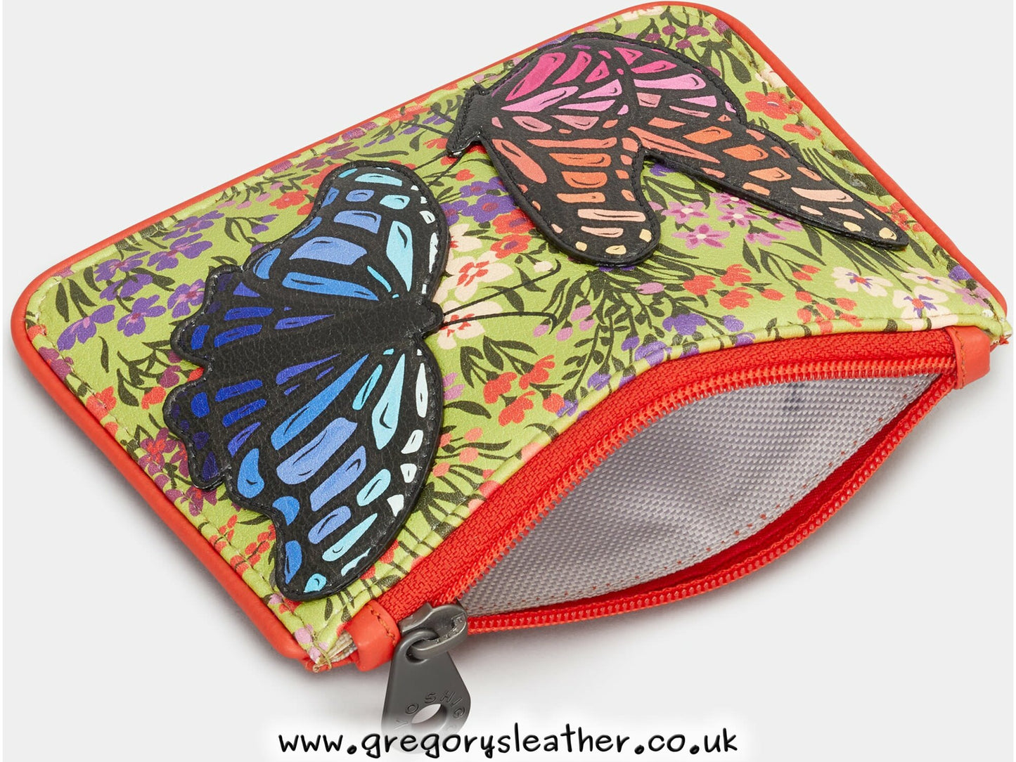 Beautiful Butterflies Leather Zip Top Purse by Yoshi