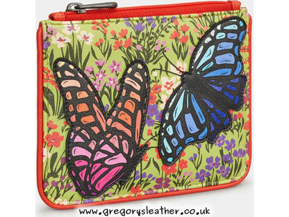 Beautiful Butterflies Leather Zip Top Purse by Yoshi