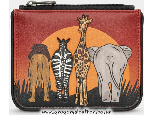 On Safari Leather Zip Top Safari Purse by Yoshi