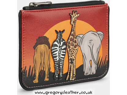 On Safari Leather Zip Top Safari Purse by Yoshi