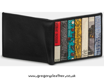 Black Charles Dickens Dickens Bookworm Leather Wallet by Yoshi