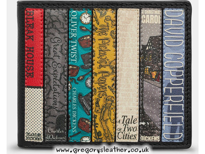 Black Charles Dickens Dickens Bookworm Leather Wallet by Yoshi