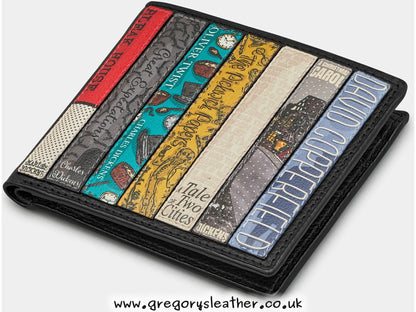Black Charles Dickens Dickens Bookworm Leather Wallet by Yoshi