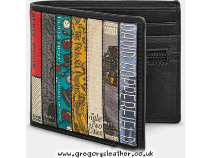 Black Charles Dickens Dickens Bookworm Leather Wallet by Yoshi