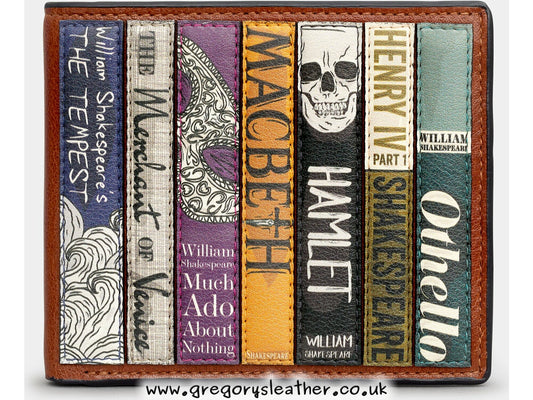 Brown Shakespeare Bookworm Leather Wallet by Yoshi