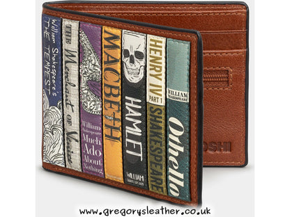 Brown Shakespeare Bookworm Leather Wallet by Yoshi