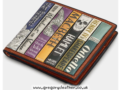 Brown Shakespeare Bookworm Leather Wallet by Yoshi