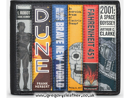 Bookworm Sci-Fi Sci-Fi Bookworm Leather Wallet by Yoshi