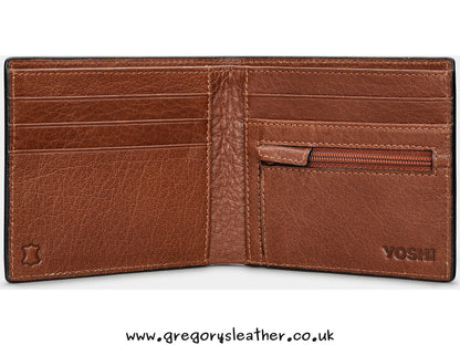 Brown + Tweed Highland Cow Tweed Leather Wallet by Yoshi